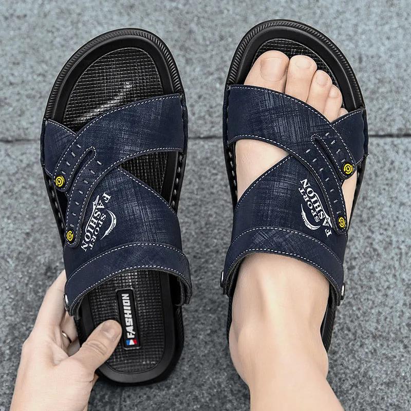 Summer Dual Purpose Men's Sandals Non-slip Soft-soled Slippers Casual Wear Waterproof Sandals