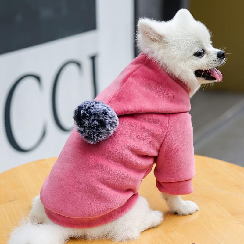 Dog's Warm Jackets Coats Hooded Winter Clothing Cat Hoodies Rompers Two-legged Clothes for Puppy Cats Soft Cotton Jumpsuits with Cap