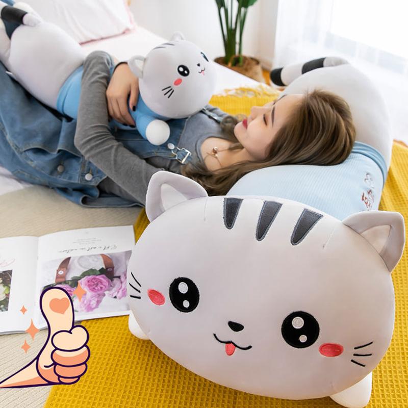 Cat Doll Plush Pillow for Girls Birthday Pillow Cute Super Cute Doll Pillow