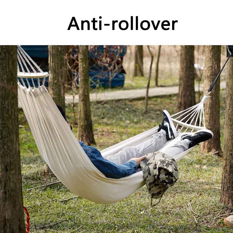 Outdoor Hammock Anti-rollover Thickened Canvas Swing Adult Sleeping Chair Indoor Leisure Camping Beach Hanging Basket