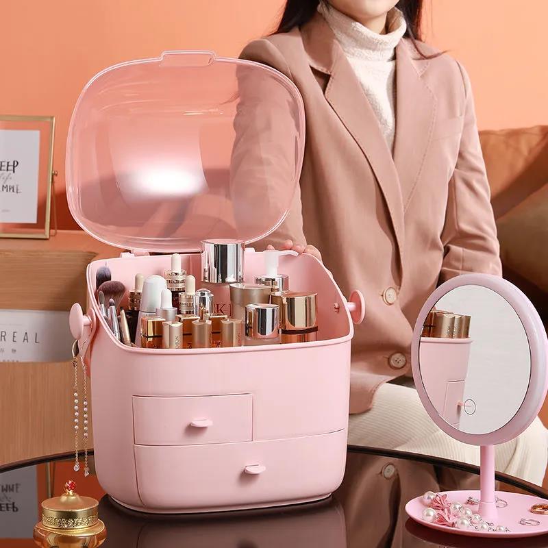 Cosmetic Storage Box Multi-functional Dust-proof Large-capacity Desktop Dresser Skin Care Product Rack