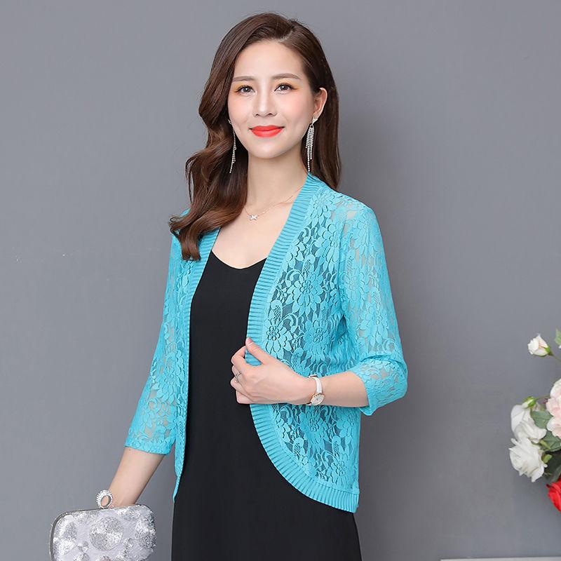 Sun Protection Clothing Women's Summer Large Size Cardigan with A Thin Coat All-match Shawl Lace Air-conditioning Shirt