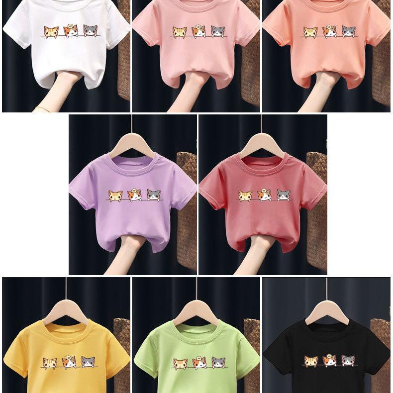 Summer Kids Cute Printing T Shirts Short Sleeve Tops Korean Style O-neck Loose T Shirts For Children Girls and Boys