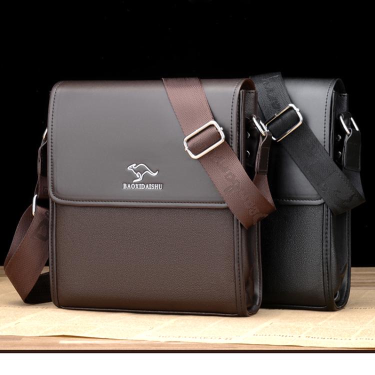 Messenger Shoulder Bag Men Leather Briefcase Casual Business Crossbody Handbag