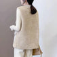 Lamb Wool Vest Women's Spring and Autumn Tweed Stitching Large Size Vest Fashion Jacket