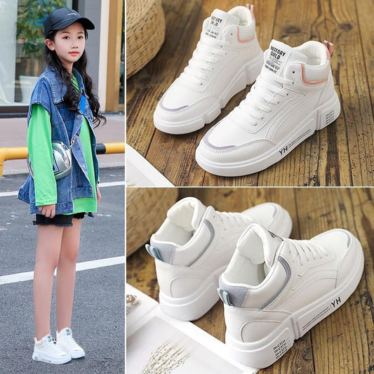 Casual Kids Shoes Waterproof Sneakers Children White Shoes Flats Antislip Girls Trainers Classic Fashion Children Leather Shoes