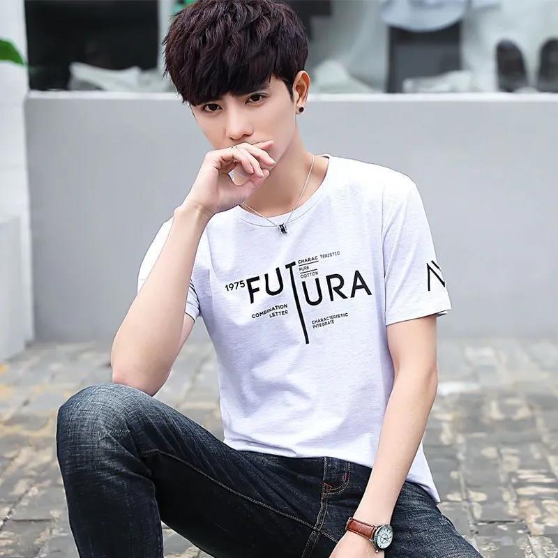 Summer Men's Short-sleeved T-shirt Youth Half-sleeved Shirt Bottoming Shirt Clothes Men