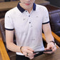 Summer Men's Short-sleeved T-shirt New Lapel Cotton Slim-fit    Shirt Trend Top