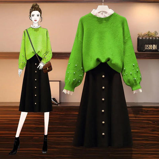 Women's Autumn Suits Women's Sweaters Slim Dress Two-piece Spring Suits