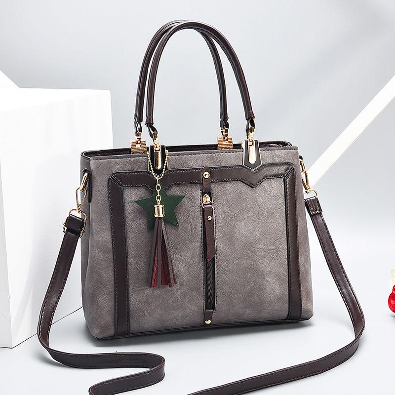 European and American Shoulder Handbag Trendy wild Patent leather bag Genuine Leather Woman bag