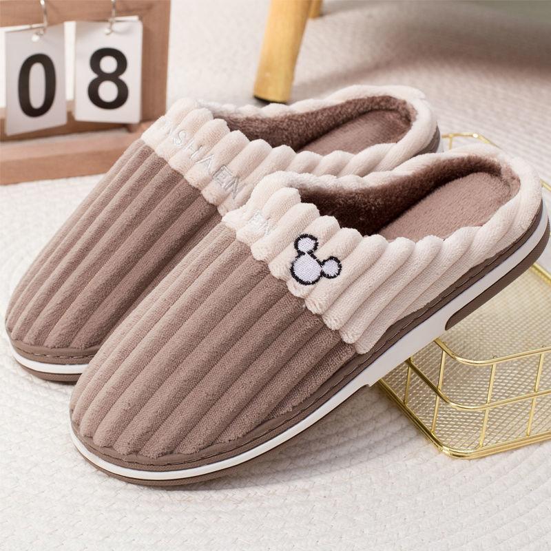 Thick-soled Non-slip Home Household Couple Slippers Unisex's Warm Thick Plush Slippers Women's Indoor Cotton Slippers