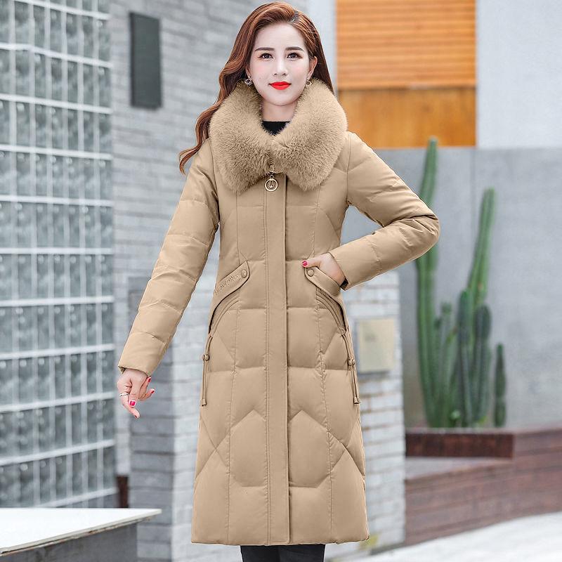 Fashion Down Women's Winter Long Section Over The Knee Thick Down Jacket Korean Style Slim Thin Women's Down Jacket