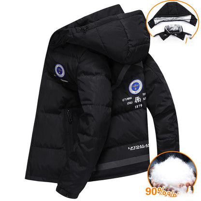 Men's Down Jacket White Duck Down Cold-proof Detachable Hat Thick Down Jacket