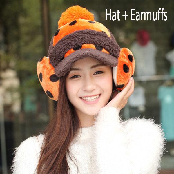 Windproof hat Autumn winter Warm hat Thick hat Fashion Woman hat Plush Cotton hat Trendy wild hat