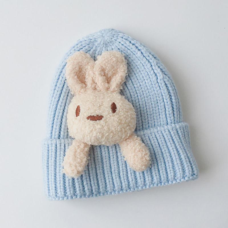 Baby Hat Autumn and Winter Cute Super Cute Warm Bear Cartoon Boys and Girls Knitted Wool Baby Pullover Hat