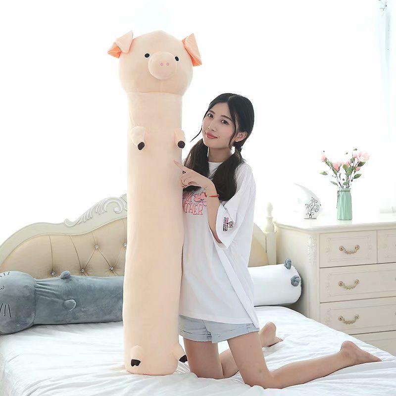 Long Strip Pillow Cylindrical Plush Sleeping Pillow Removable Washable Bed Sleeping Pillow