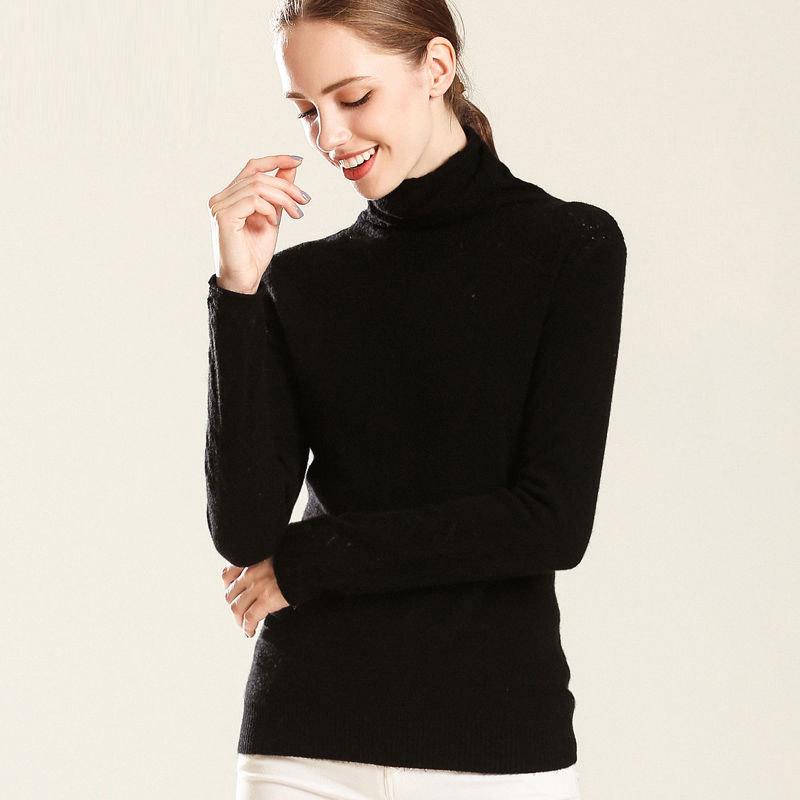 Long-sleeved Cold Warm Sweater Women's Autumn and Winter Cashmere Sweater Hollow Turtleneck Sweater