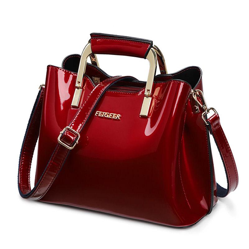 Patent leather bag Genuine Leather Woman bag European and American style handbag Trendy wild