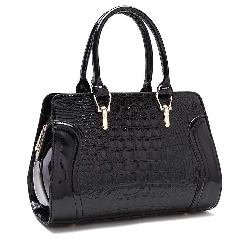 Woman bag European and American style handbag Trendy wild Patent leather bag Genuine Leather