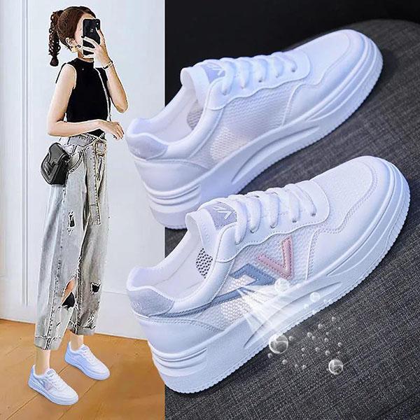 Mesh White Shoes Women's Shoes Summer and Autumn Versatile Hollow Out Breathable Single Mesh Sports Flat Shoes Anti-skid Mesh Shoes