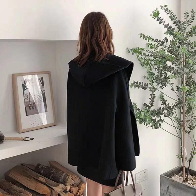 Double-sided Autumn and Winter All-match Woolen Coat French Cloak Woolen Coat Female Student Jacket