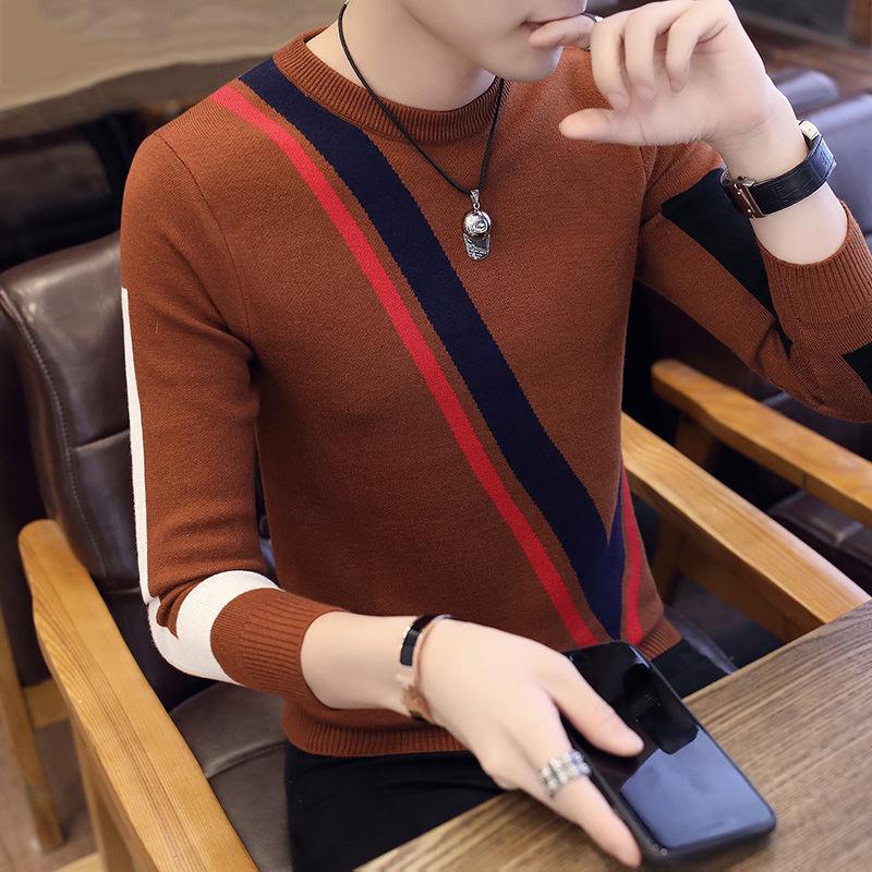 Pullovers Men Brand Clothing 2019 Autumn Winter Wool Slim Sweater Men Casual Striped Pull Jumper Men