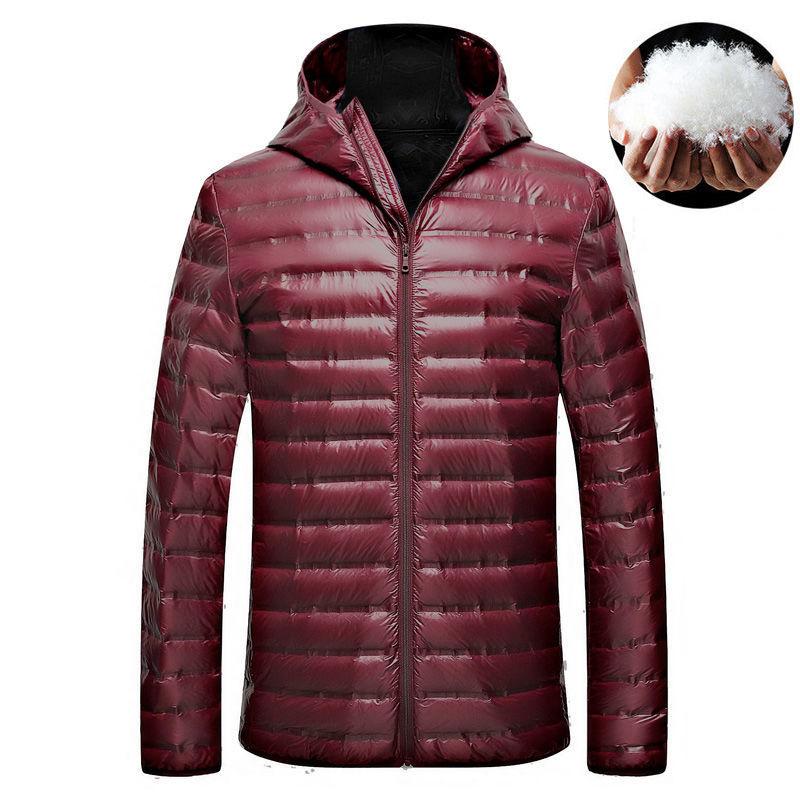 Lightweight Hooded Down Jacket Men's Autumn and Winter Men's 90% White Duck Down Short Casual Jacket