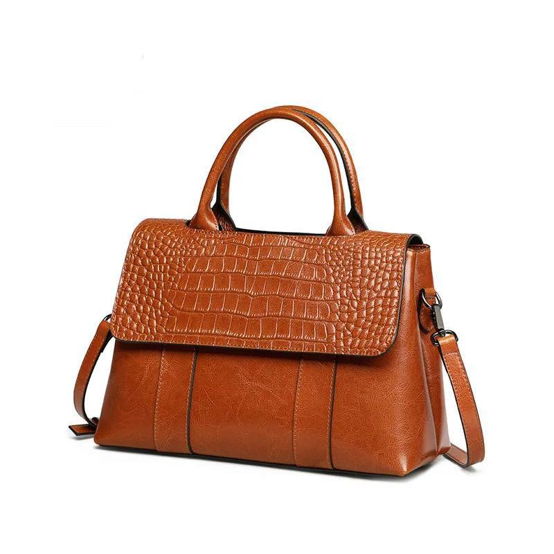 Women Luxury Top-Handle Bags PU Leather Handbags Large Capacity Personality European Style Crossbody Bag