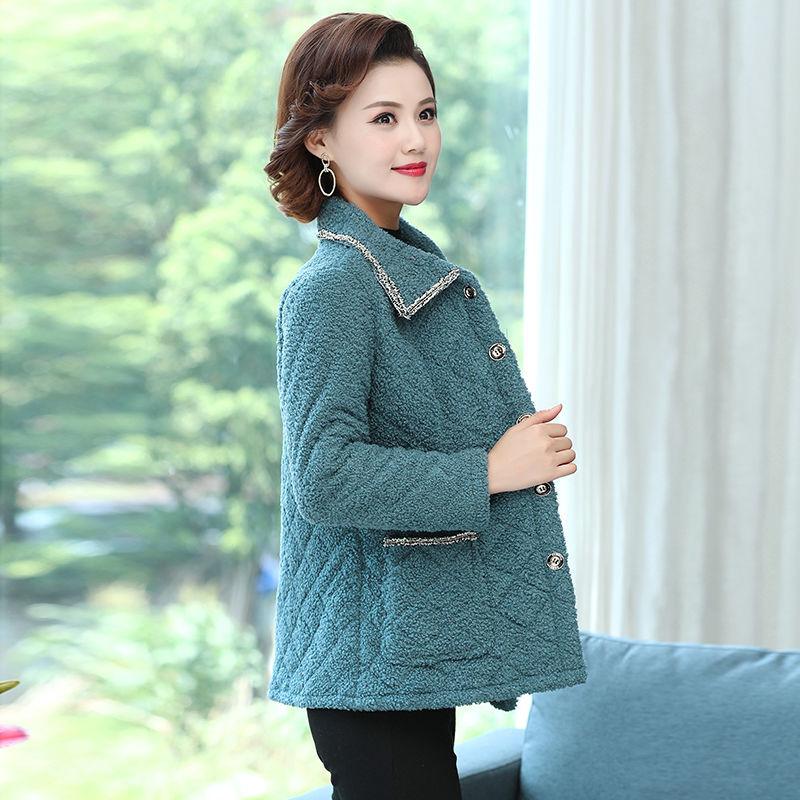 2021 Cotton-padded Jacket Women's Winter Plus Velvet Thickening Imitation Lamb Hair Short Grain Velvet Loose Woolen Coat