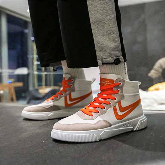 Plus Size 39-44 Summer Men High-top Canvas Sneakers Breathable Basketball Shoes Non-slip Running Shoes Outdoor Travel Shoes