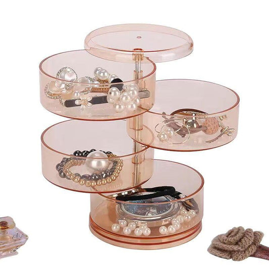 Transparent Rotating Multifunctional Jewelry Box Jewelry Storage Box Hair Ring Earrings Necklace Finishing Rack Cosmetic Box