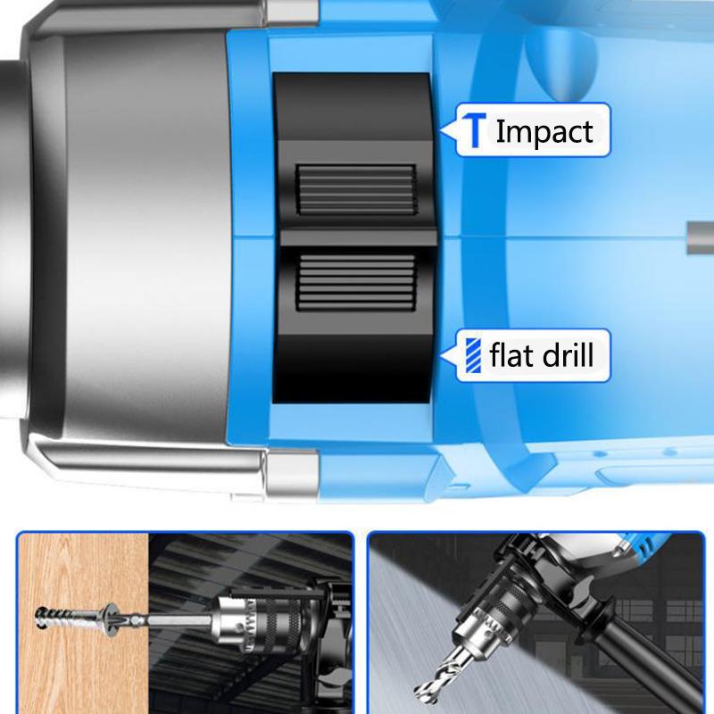 1380W Industrial Electric Drill Impact Drill Wired Electric Screwdriver Motor