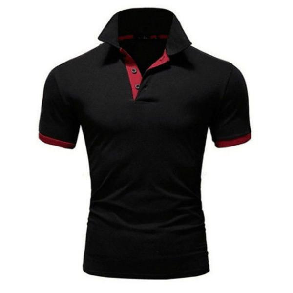 Men's Summer Sports Fitness Leisure Trend T-shirt Slim Short Sleeve Polo Shirt