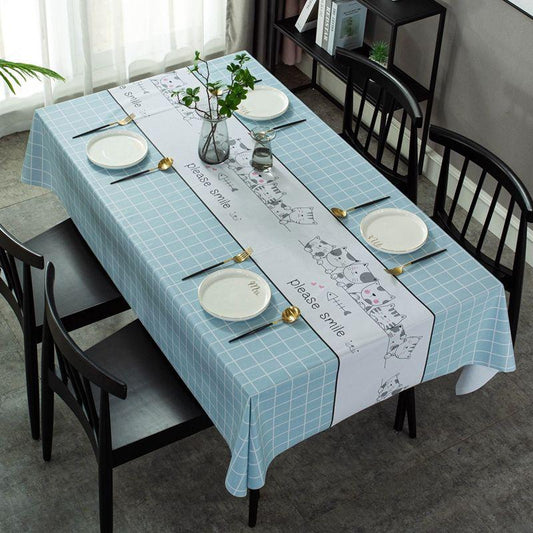 Pvc Waterproof and Oil-proof Disposable Rectangular Table Cloth Coffee Table Cloth Table Mat Fabric Desk Table Mat Nordic Style Table Cloth