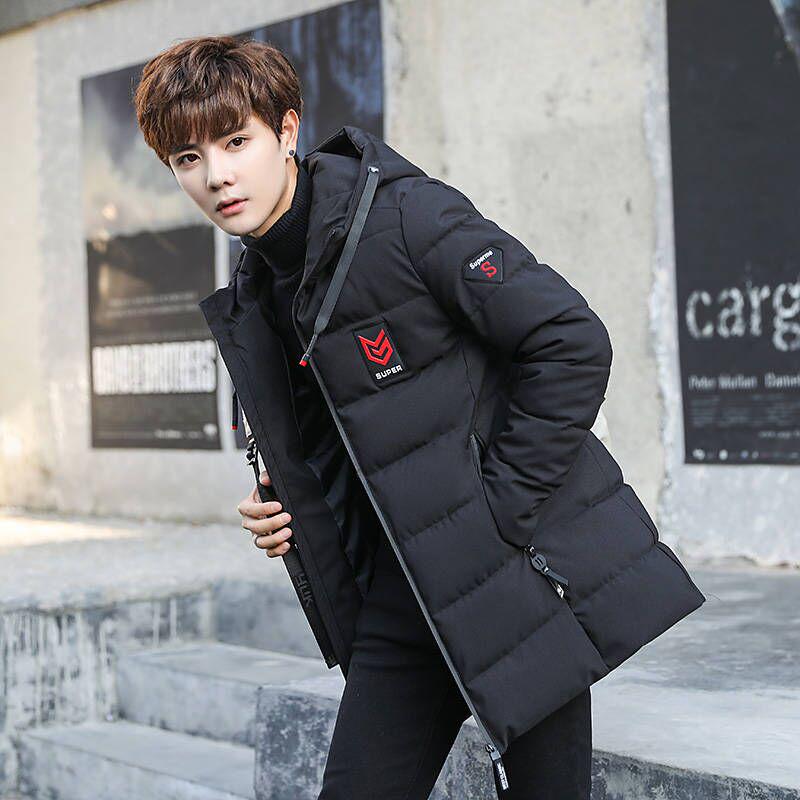 Medium and Long Section Cotton Clothing Large Size Down Jacket Trend Leisure Men's Clothes Winter