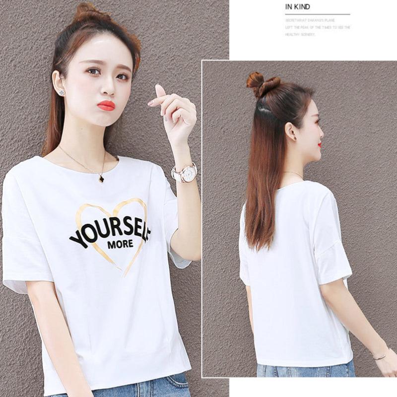 Short Sleeve T-Shirt Ladies Summer Korean Style Loose Top All-match Comfortable T-Shirt