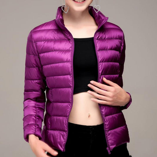 Women's Down Jacket Winter Short Hooded Warm Slim Fashion Solid Color Jacket