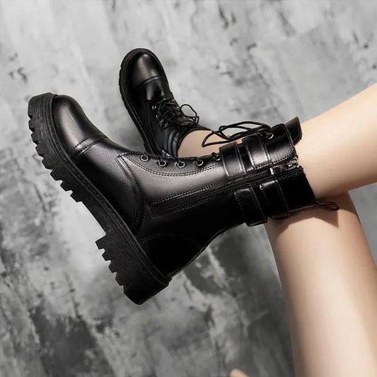 Women's Martin Boots Increased Tide Brand British Style Short Boots All-match Trendy Platform Boots