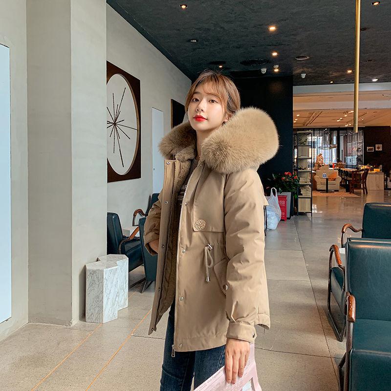 Winter Fashion Trend Mid-length Women's Thick and Loose Fur Collar Student Korean Coat Quilted Jacket