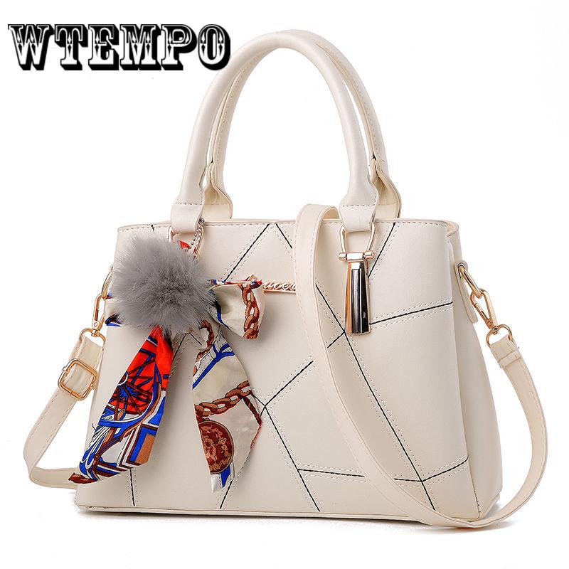 Handbags Bowknot Decoration Casual Women Shoulder Crossbody Handbags Leather Bags