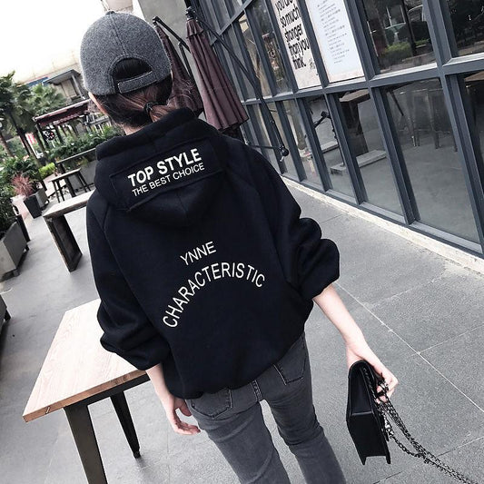 Warm hooded tops autumn and winter sweater cotton women's sweatshirt wild large size long sleeve