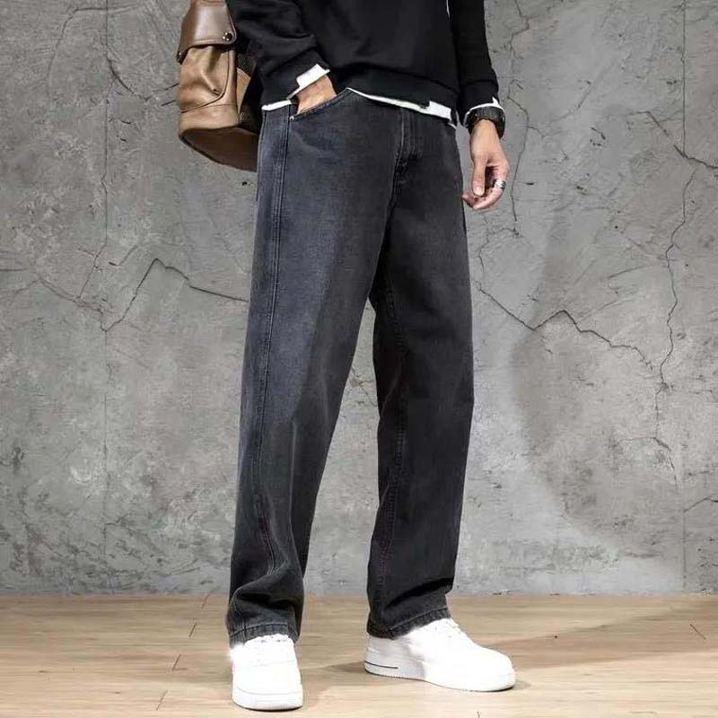 Casual Jeans Men's Loose Drape Wide-leg Pants Light-colored All-match Denim Straight-leg Trousers