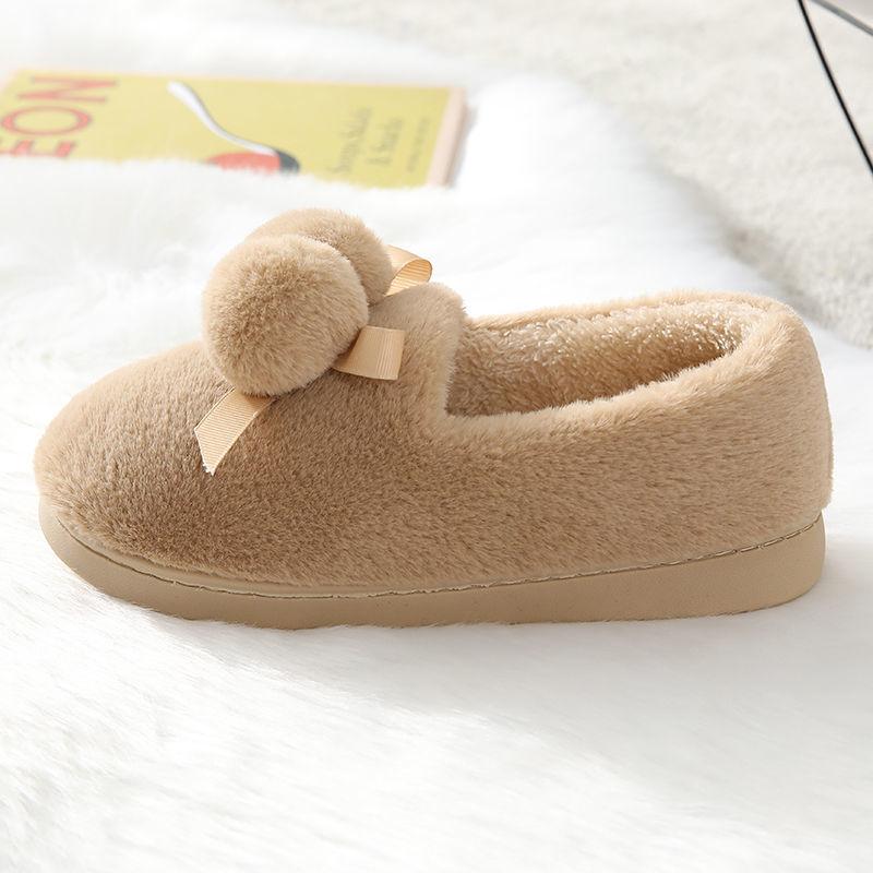 Plush Cotton Shoes Plus Cashmere Peas Shoes Women's Autumn and Winter Warmth Thick-soled Flat-bottomed Wild Cotton Shoes