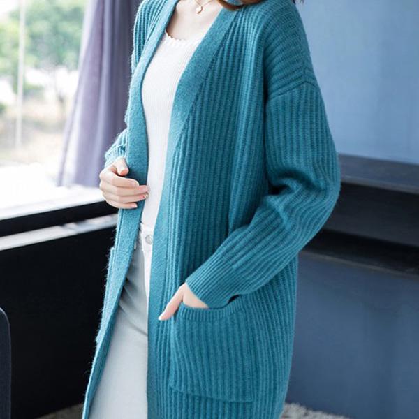 Knit coat trend wild woman clothing cardigan sweater women loose mid-length sweater