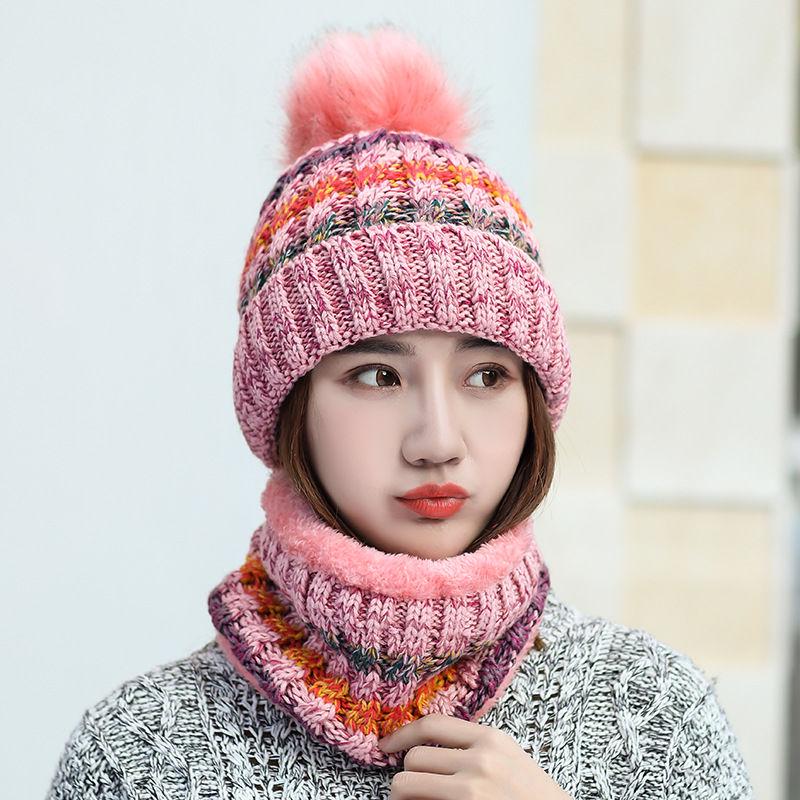 Fashion Woman hat Plush Cotton hat Trendy wild hat Windproof hat Winter Warm hat Thick hat