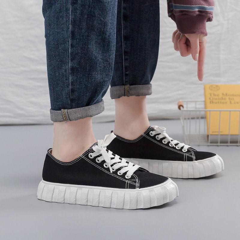 Korean Version of The Trend of All-match Canvas Shoes Women's Spring Casual Shoes Low-cut Student White Shoes