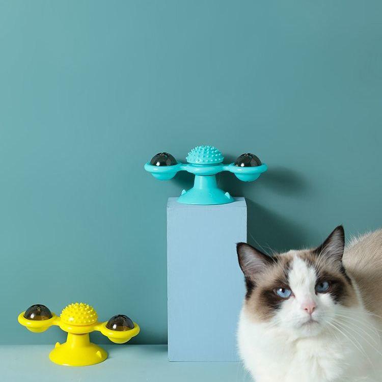 Rotating Cat Windmill Double Ball Turntable Cat Scratching Hair Artifact Cat Toy Pet Supplies