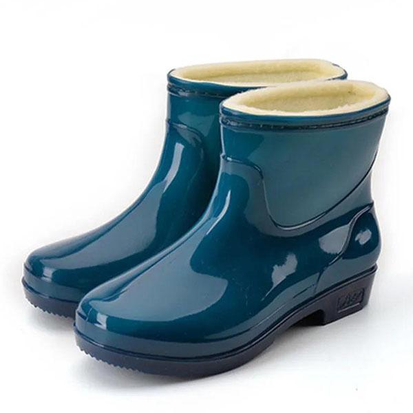 Women's Warm Rain Boots Waterproof Rain Shoes Female Large Size Non-slip Plus Velvet Working Shoes