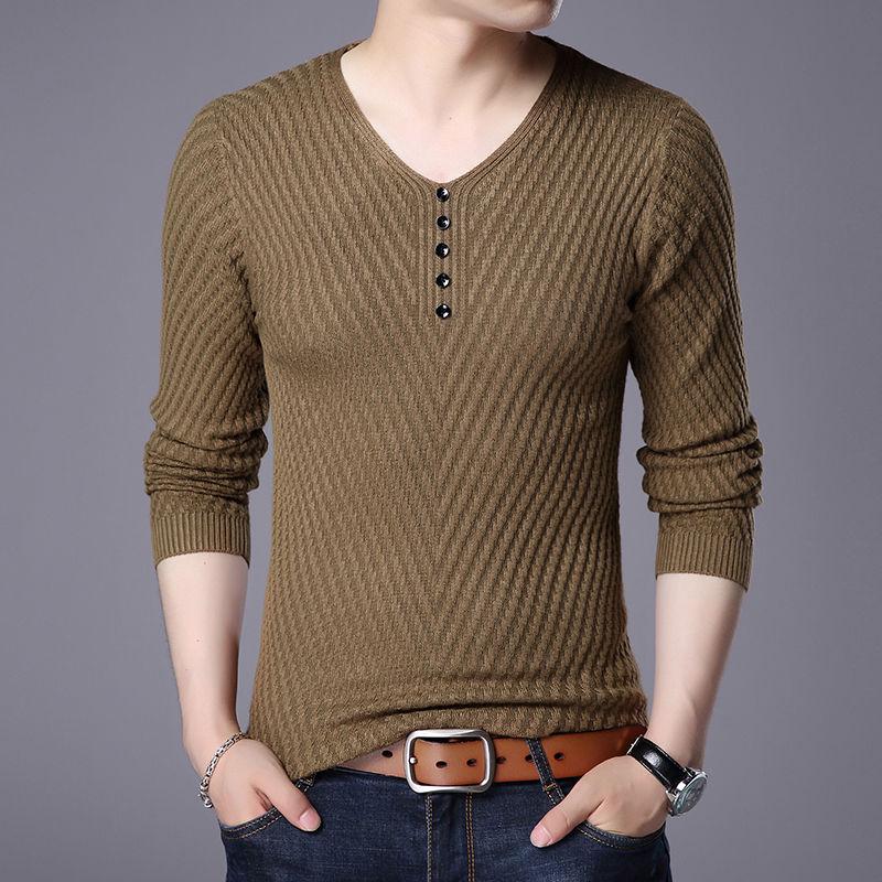 Sweater Mens Pullover Striped Slim Fit Jumpers Pull Homme Cashmere Sweater Casual Men Clothes