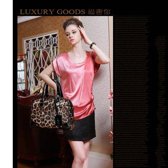 Diagonal Leather Shoulder Bag Female Leopard Pure Leather Women's Leather Bag